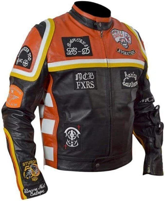 Mickey Rourke HDMM Cow Harley Jacket - Men's Biker Vintage Café Racer Motorcycle Leather Jacket