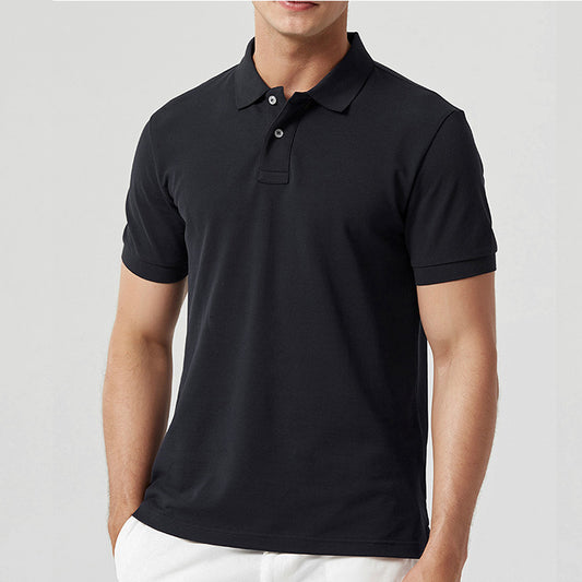 Men&#039;s Piqué Cotton Polo Shirt Men&#039;s Summer Men&#039;s T-shirt Solid Color Short-sleeved T-shirt