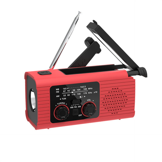 Multi-function FMAM Solar Hand-cranked Charging Mobile Phone Emergency Radio Charging Lighting Disaster Prevention Radio
