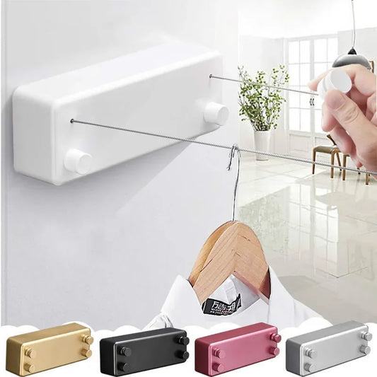 Punch-free Invisible Telescopic Drying Rack Balcony Bathroom Indoor And Outdoor Drying Rack Bold 304 Stainless Steel Wire Rope