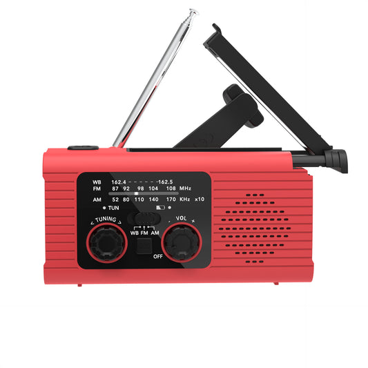 Multi-function FMAM Solar Hand-cranked Charging Mobile Phone Emergency Radio Charging Lighting Disaster Prevention Radio