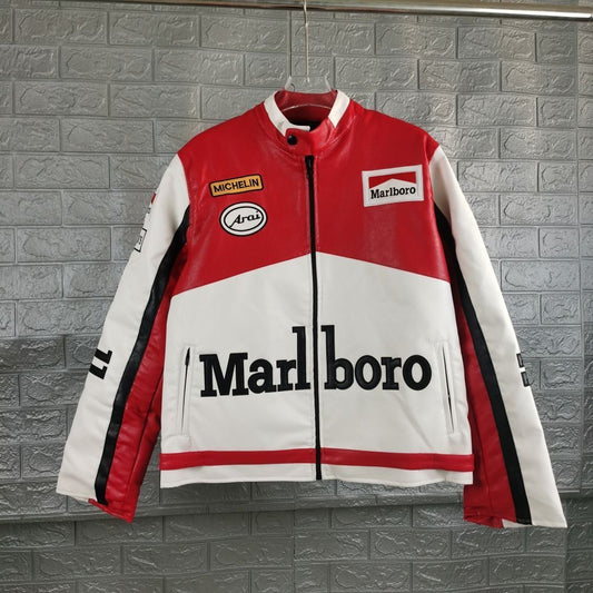 F1 Racing Suit Marlboro Leather Jacket Harley Motorcycle Riding Suit Motorcycle Jacket Short Cotton