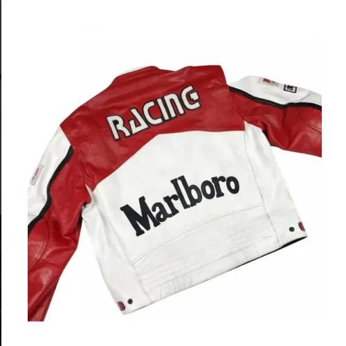 Marlboro B 202 Biker Vintage  Racer Motorcycle real leather jacket.